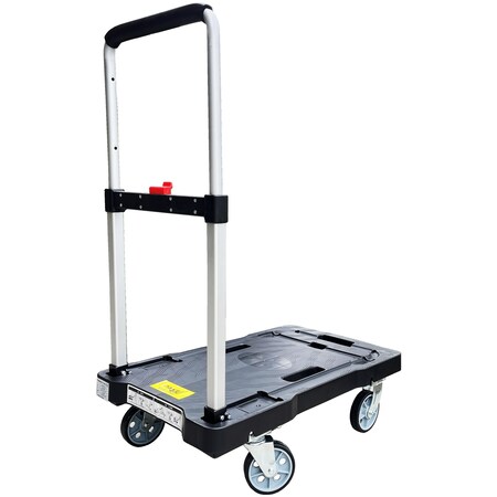 Pake Handling Tools Fold Flat Cart, Plastic, 300 lb. Cap, 26'' x 16-1/4'' x 36'' PAKFT10